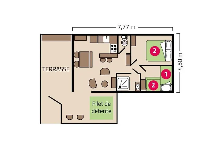 营地 Le Petit Rocher 滨海隆热维勒